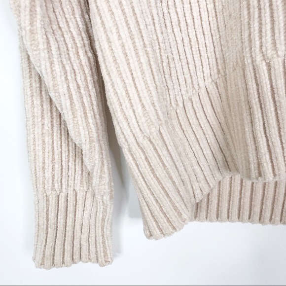 Umgee Chenille Lace Up Drawstring Sweater Cream S - Picture 7 of 10